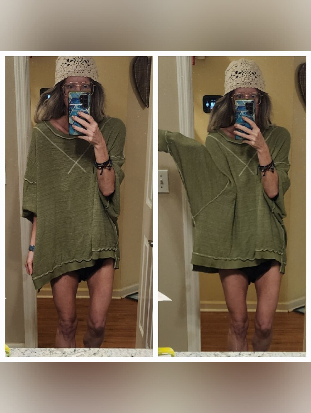 OOAK HAND DYED OVERSIZED Flowy Oversized Free People Batwing Thermal